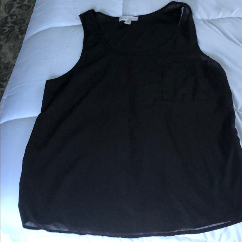 Black sleeveless blouse